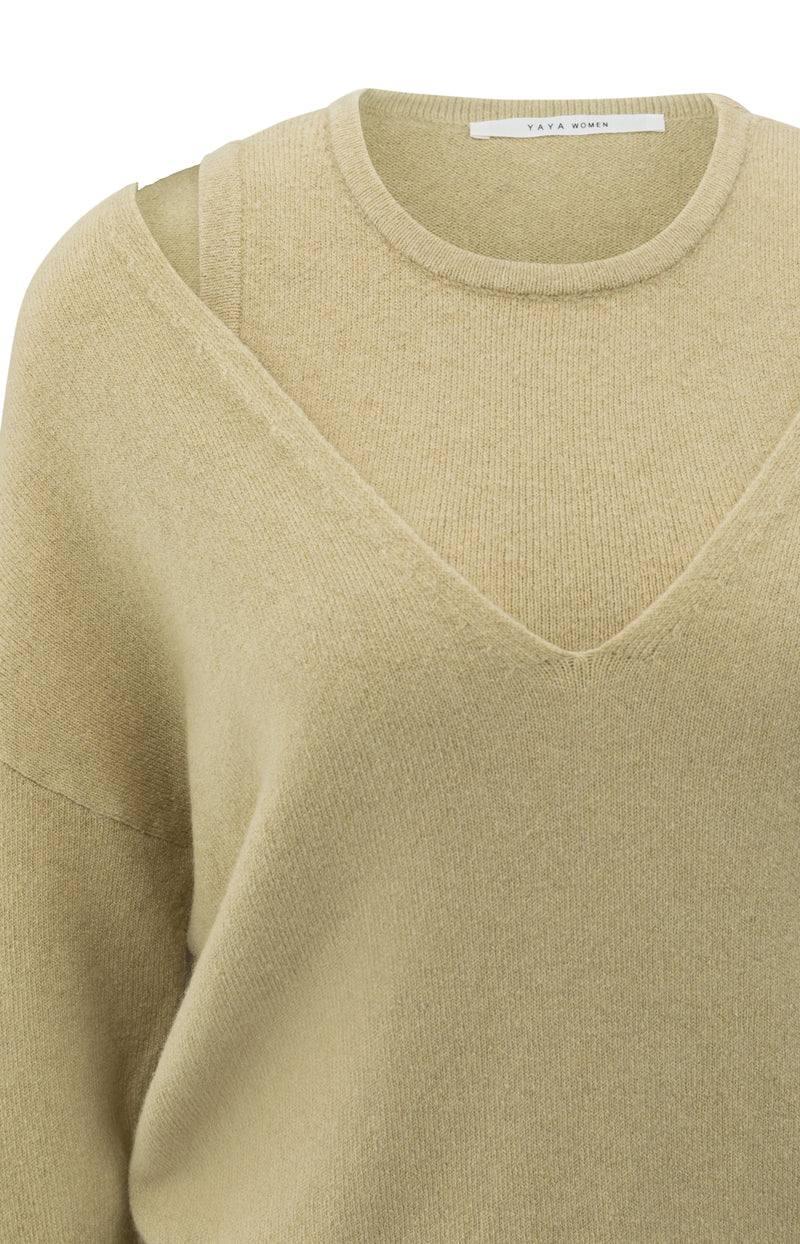 Yaya Knitted Sweater & Layered Top