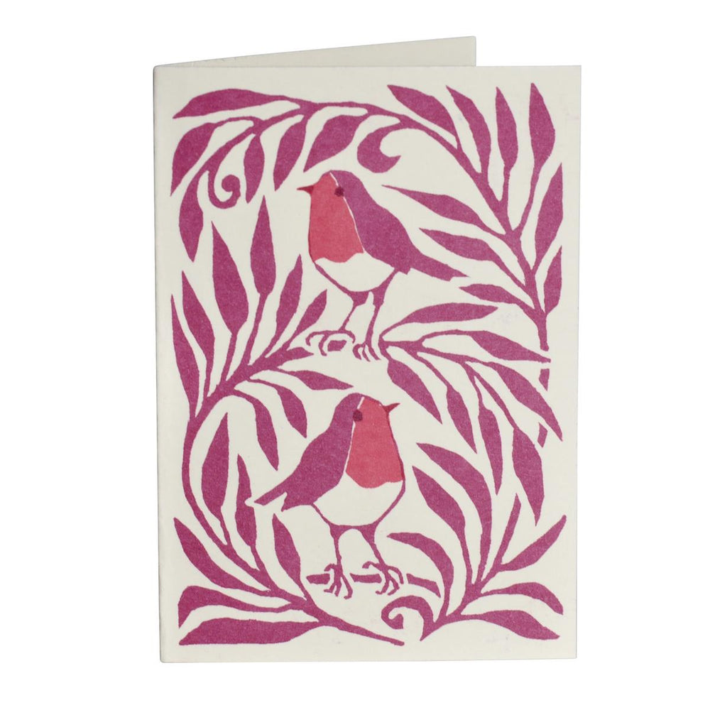 Pack of Six Small Cards Two Robins