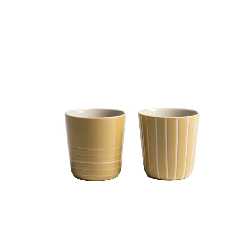 Set of 2 Kindred Large Beaker Mustard Yellow