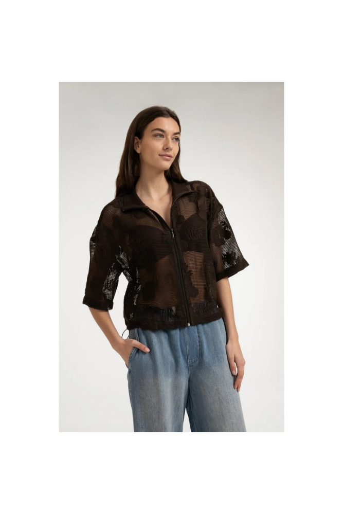 
                  
                    Yaya crochet jacket with floral pattern
                  
                