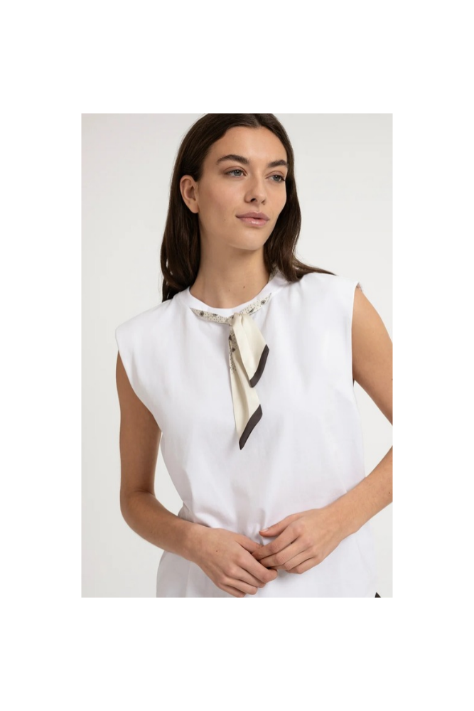 
                  
                    Yaya sleeveless top with scarf detail
                  
                