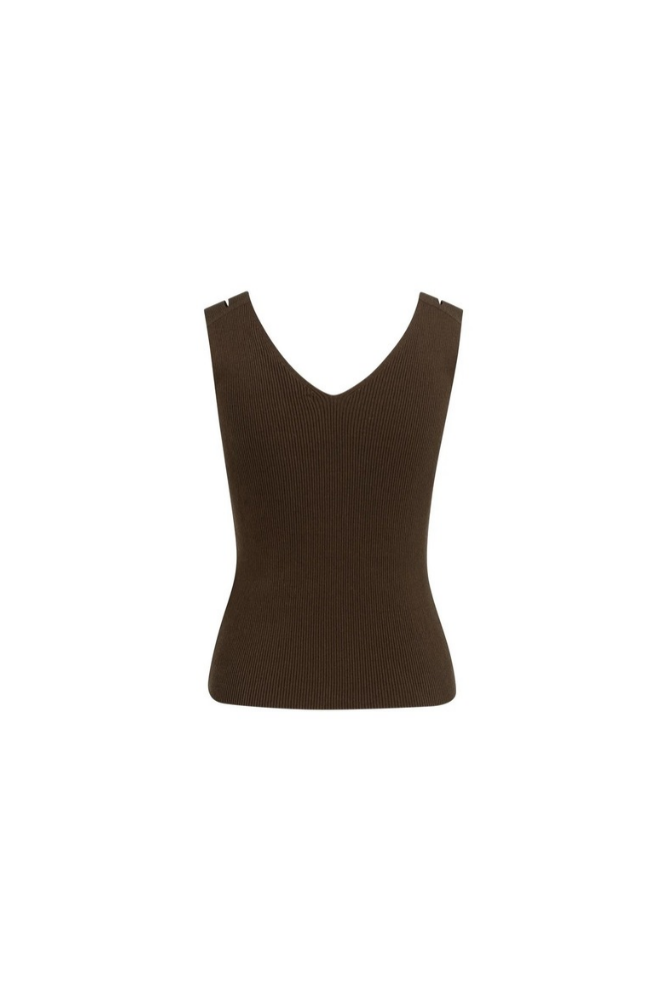
                  
                    Yaya ribbed top with v-neck and shoulder detail
                  
                