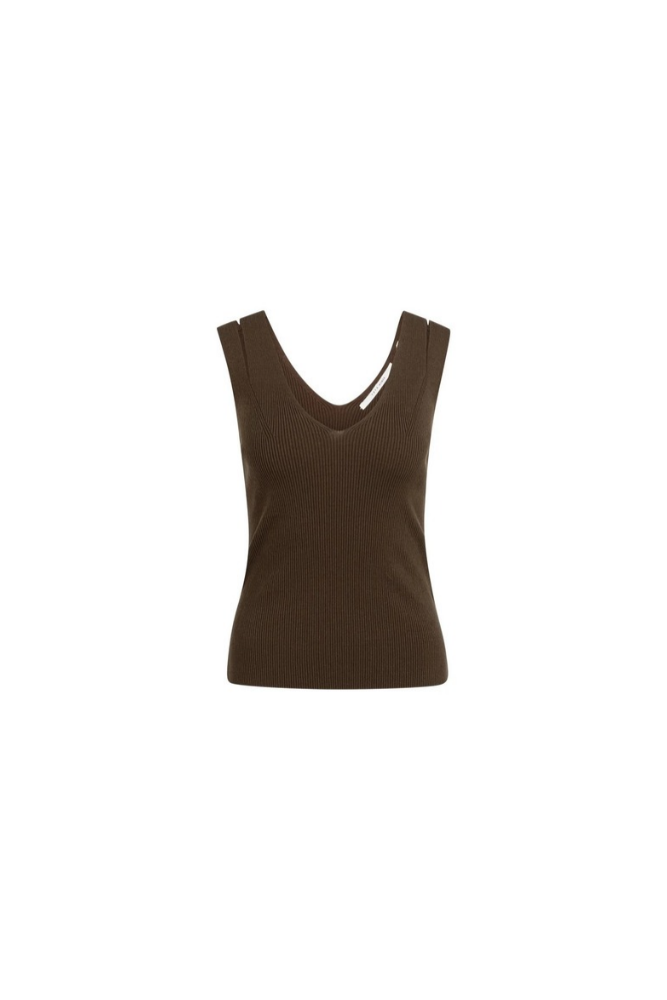 
                  
                    Yaya ribbed top with v-neck and shoulder detail
                  
                