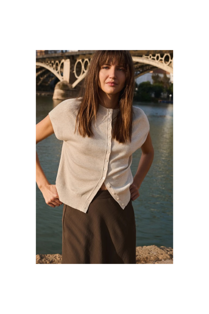 
                  
                    Yaya knitted cardigan with short sleeves
                  
                