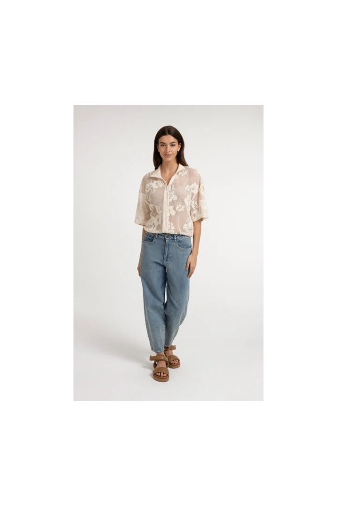 
                  
                    Yaya denim trousers with loose fit
                  
                