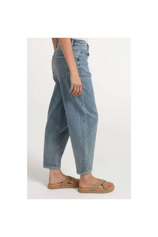 
                  
                    Yaya denim trousers with loose fit
                  
                