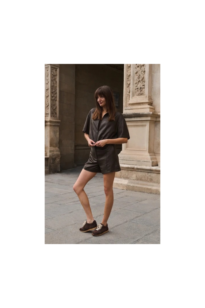 
                  
                    Yaya blouse jacket with coated finish
                  
                