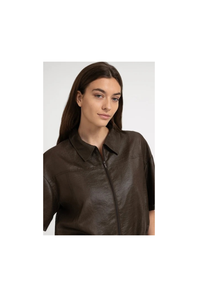 
                  
                    Yaya blouse jacket with coated finish
                  
                