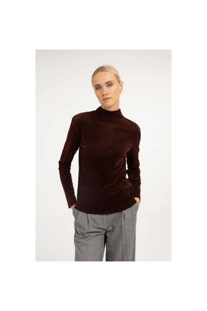 
                  
                    Yaya Velvet mesh top
                  
                