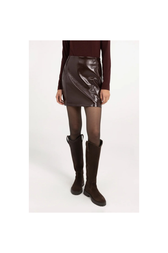 
                  
                    Yaya glossy faux leather mini skirt
                  
                