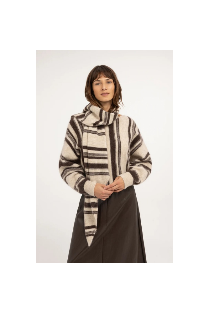 
                  
                    Yaya boat neck sweater with stripe
                  
                