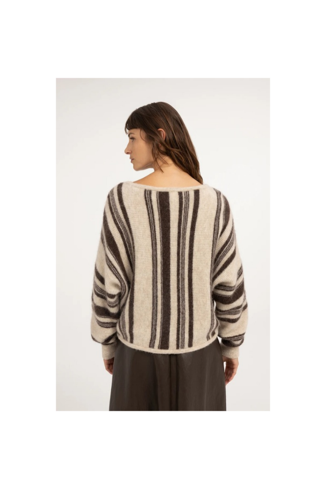
                  
                    Yaya boat neck sweater with stripe
                  
                