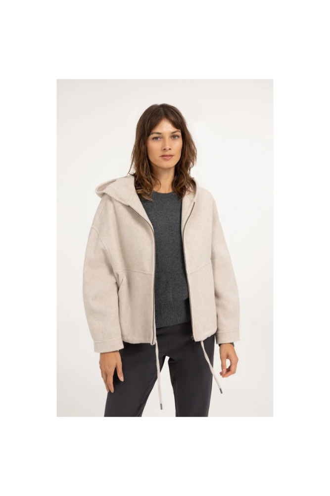 
                  
                    Yaya oversized wool blend jacket with hood
                  
                