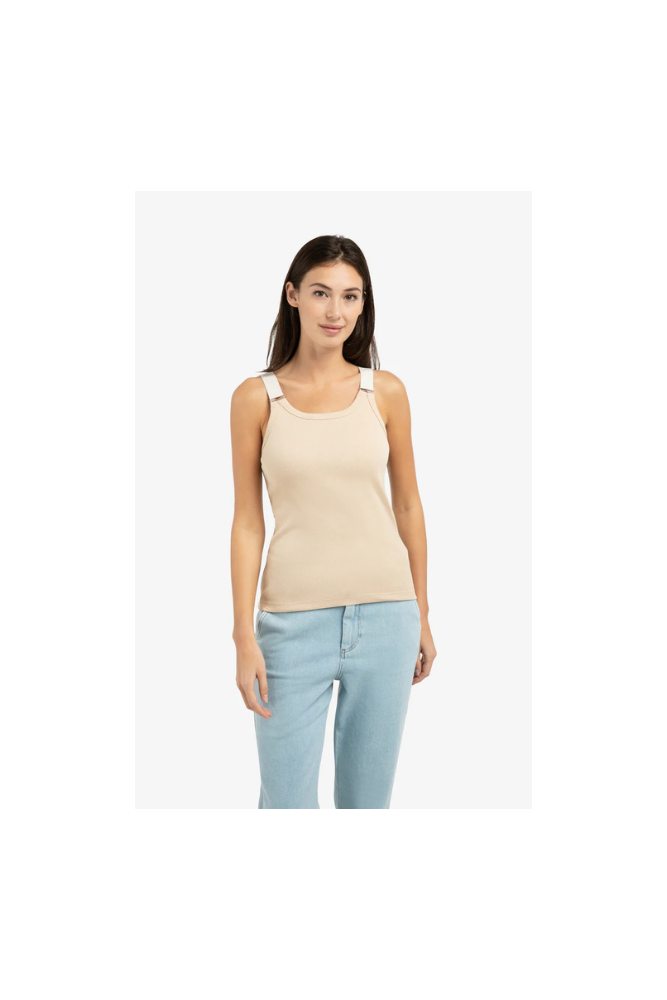 
                  
                    Yaya ribbed singlet with ring details
                  
                