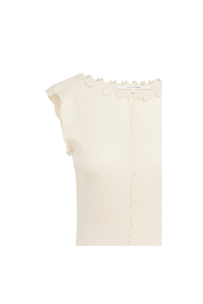 
                  
                    Yaya Sleeveless top with ruffled edges
                  
                