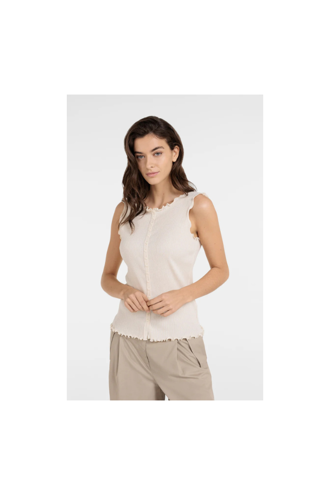 
                  
                    Yaya Sleeveless top with ruffled edges
                  
                