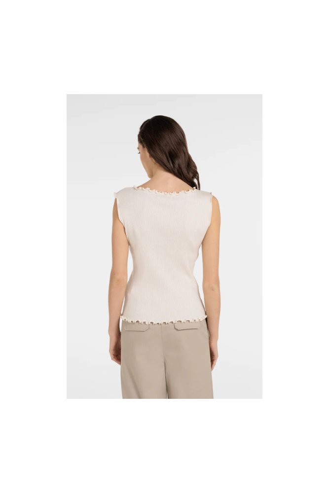 
                  
                    Yaya Sleeveless top with ruffled edges
                  
                