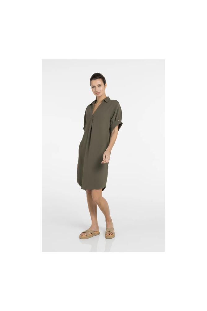 
                  
                    Yaya v-neck dress with pleated sleeves
                  
                