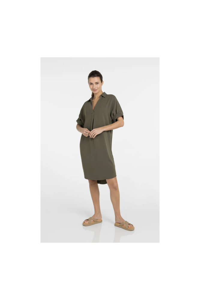 
                  
                    Yaya v-neck dress with pleated sleeves
                  
                