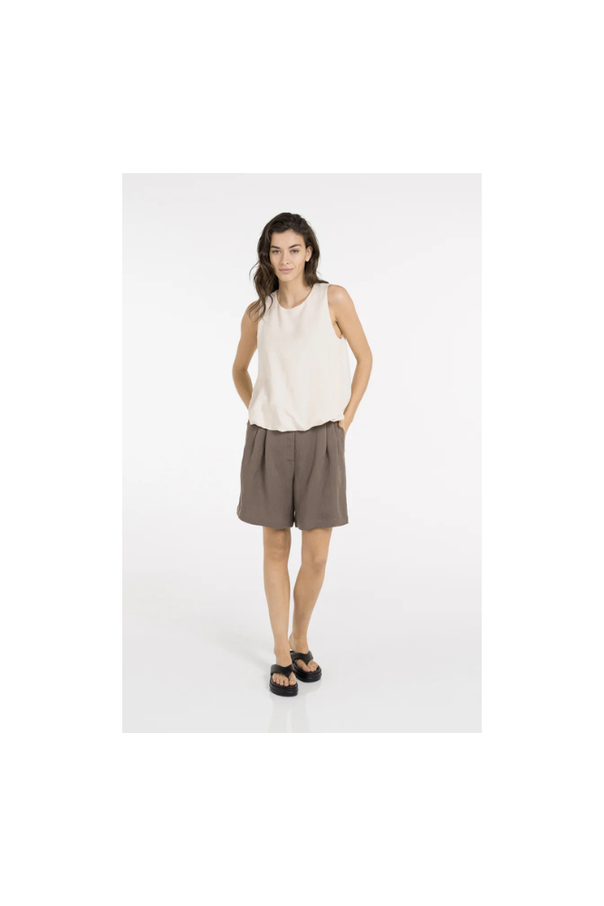 
                  
                    Yaya Sleeveless woven top with balloon edge
                  
                