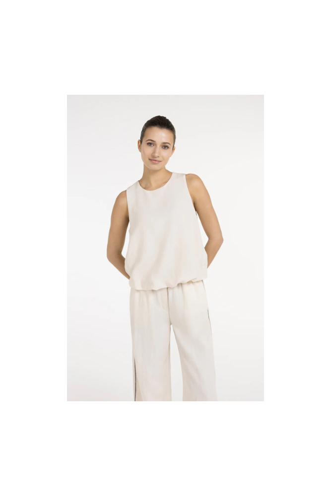 
                  
                    Yaya Sleeveless woven top with balloon edge
                  
                