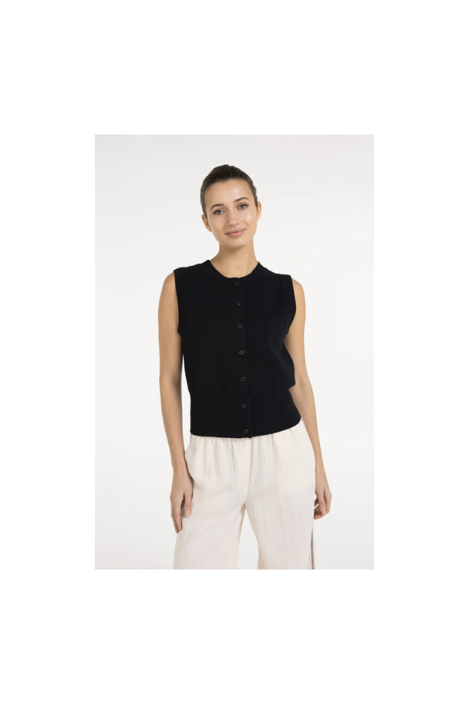 
                  
                    Yaya sleeveless fine knit cardigan
                  
                