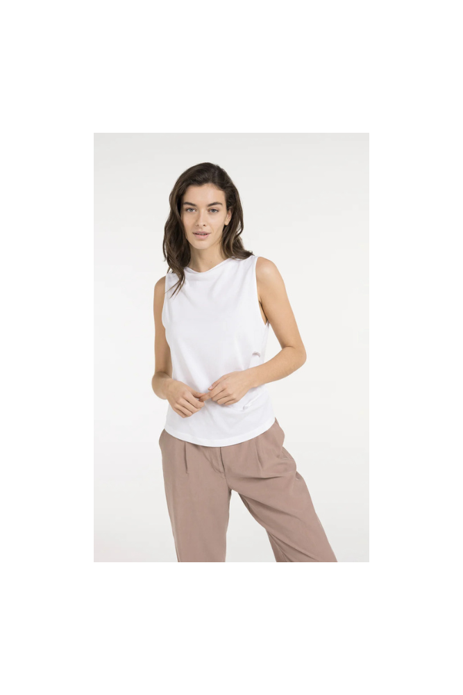 
                  
                    Yaya sleeveless top with boat neck
                  
                