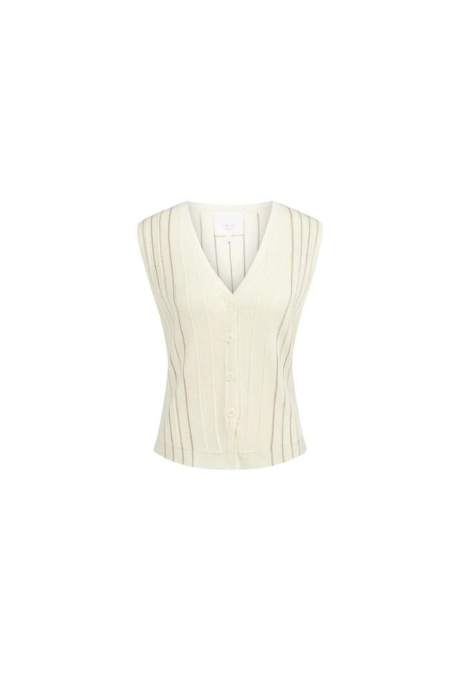 
                  
                    Yaya Knitted Gilet with V-neck & Stripe
                  
                