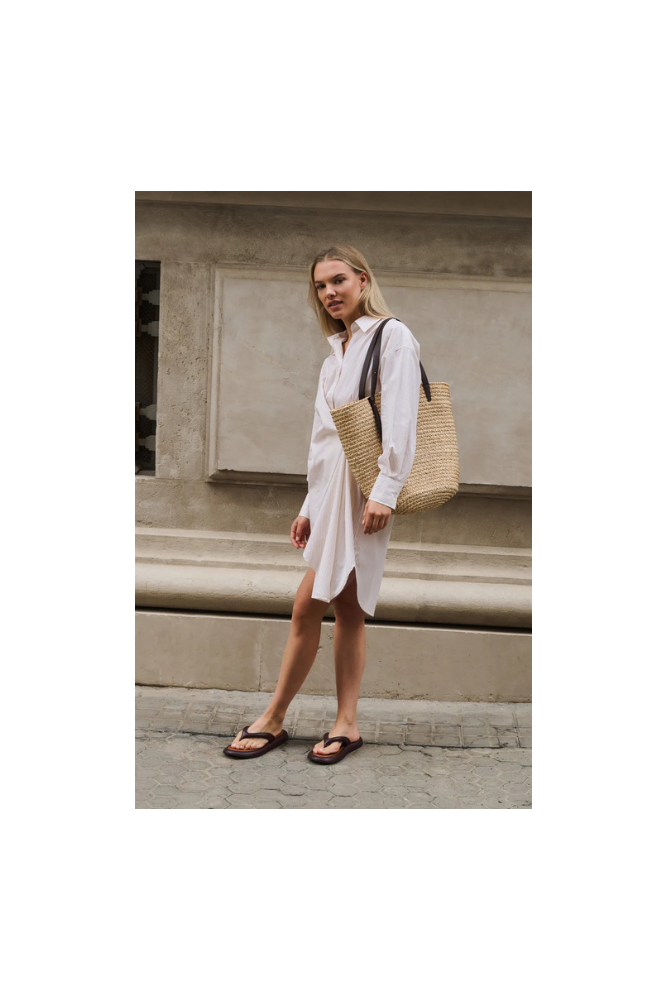 
                  
                    Striped Blouse Dress with Wrap Detail Semolina
                  
                