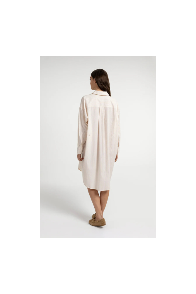 
                  
                    Striped Blouse Dress with Wrap Detail Semolina
                  
                