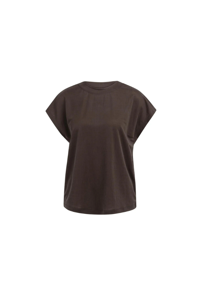 
                  
                    Top With Crew Neck & Cap Sleeves
                  
                