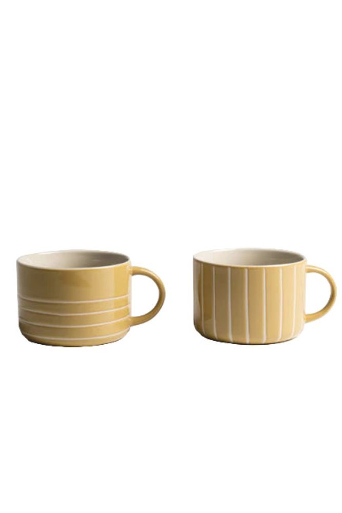 Set of 2 Kindred Large Mugs Mustard Yellow