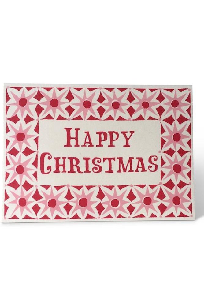 Pack of Ten Cards Alhambra Christmas Pink
