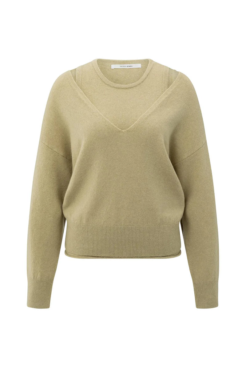 Yaya Knitted Sweater & Layered Top